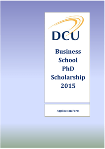 Business School PhD Scholarship 2015