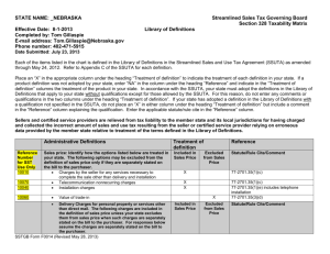 Nebraska - Streamlined sales tax