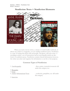 Common Types of Nonfiction