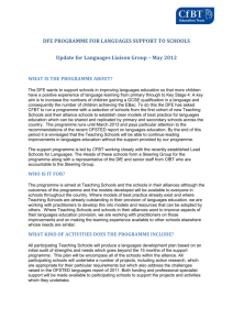 DFE PROGRAMME FOR LANGUAGES SUPPORT TO SCHOOLS