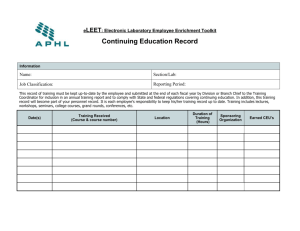 Continuing Education Record
