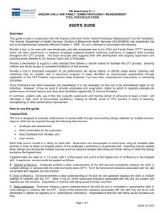 PM Attachment 9.1.1, Arizona CFT Proficiency Measurement Tool for