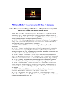 Military History Anniversaries 0116 thru 013116
