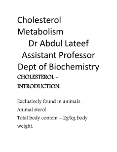 Cholesterol Synthesis