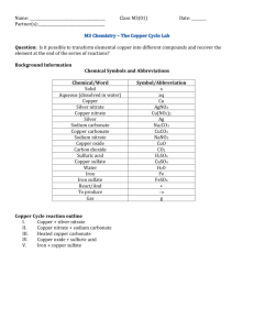 Copper Cycle Lab Instructions