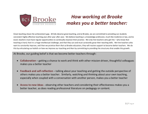 Present development expectations to teachers (Brooke