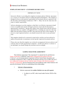 Sample Solicitor Agreement and Solicitor`s Disclosure Statement