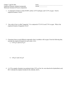 Chapter 7 (pp234-248) Name Empirical formulas, hydrated