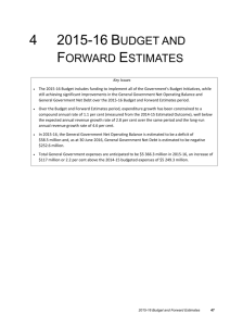 4. 2015-16 Budget and Forward Estimates