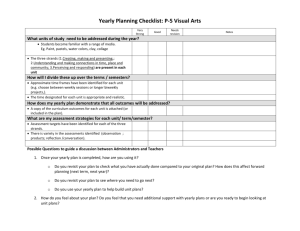 Yearly Planning Checklist - Art teachers Association