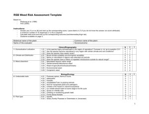 RSB Weed Risk Assessment Template