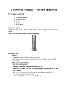 Volumetric Analysis – Titration Apparatus Main Apparatus Used