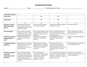 Teaching Execution Rubric