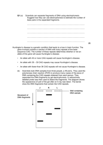DNA sequencing exam questions and mark scheme