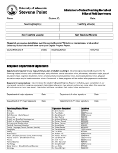 Admission to Student Teaching Worksheet Office of Field