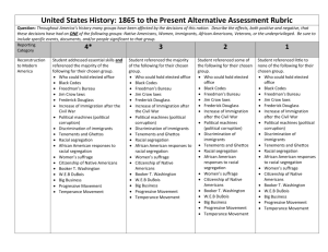 United States History: 1865 to the Present Alternative Assessment