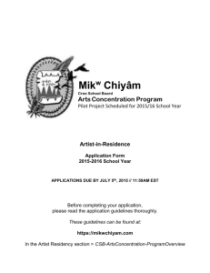 Cree School Board - Artist Residency Application