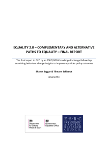 equality 2.0 * complementary and alternative paths to