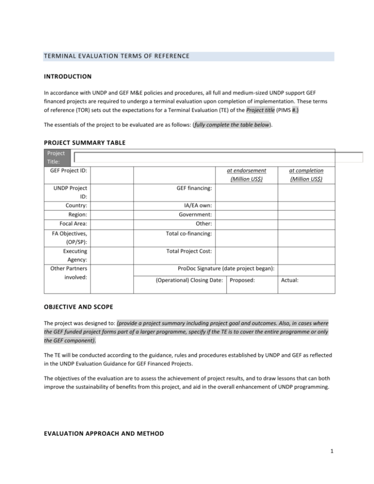 What Is Terminal Assessment