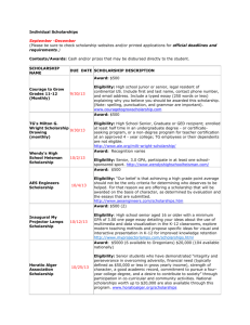 Individual Scholarships September