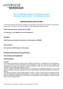 CALL FOR PROPOSALS UNIVERSITY OF BORDEAUX, FRANCE
