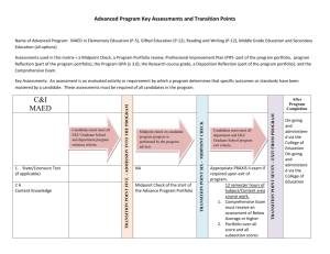 Advanced Program Key Assessments and Transition Points Flow