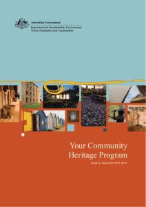Your Community Heritage Program - Guide for applicants 2012-13