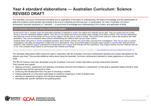 The Australian Curriculum achievement standards are an