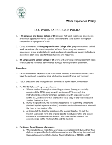 Work Experience Policy