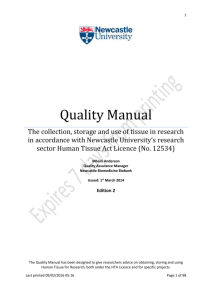 Quality Manual - Newcastle Joint Research Office