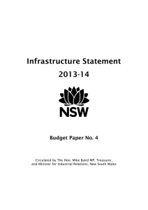 Budget Paper 2013-14, Infrasturcture Statement