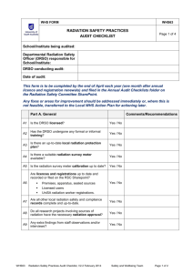 WHS63 Radiation audit checklist