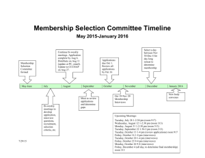 Membership Selection Committee Timeline