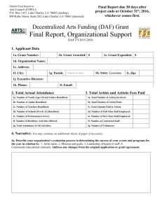 DAF Final Report Organizational Support 2014-2015