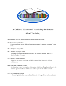 Educational Vocabulary Guide for Parents