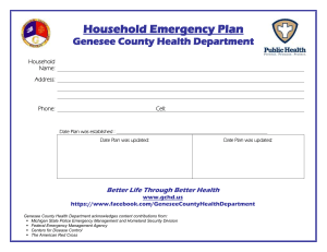 Household Emergency Plan - Genesee County Health Department