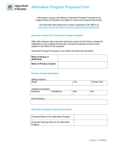 Alternative Program Proposal Form
