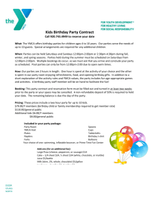 Kids Birthday Party Contract