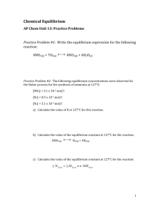 AP Chem Unit 13 Practice Problems