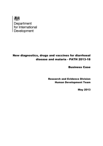 New diagnostics, drugs and vaccines for diarrhoeal disease and