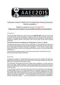 Submission Guide for AAEE 2015 Full (draft) Paper following