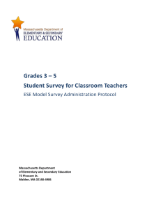 Grade 3 – 5 Student Survey ESE Model Survey Script (for Proctors)