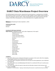 DARCY Data Warehouse Project Overview