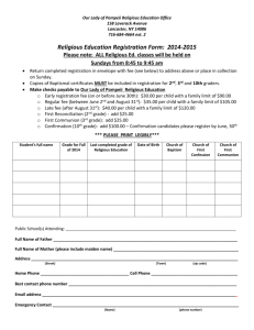 Religious Education Registration Form