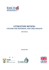 Literature Review on Culture and MNCH