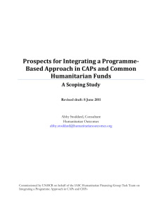 Prospects for Integrating a Programme-Based Approach in