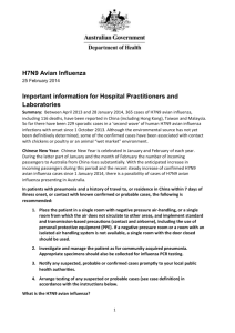 2014-03-28 H7N9 Influenza Important information for Clinicians and