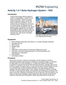 Activity 1.3.1 Solar Hydrogen System – VEX Introduction
