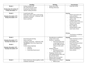 Reading Writing Assessments Week 1 Wednesday November 5th