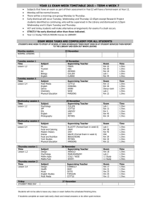 year 11 exam week timetable 2015